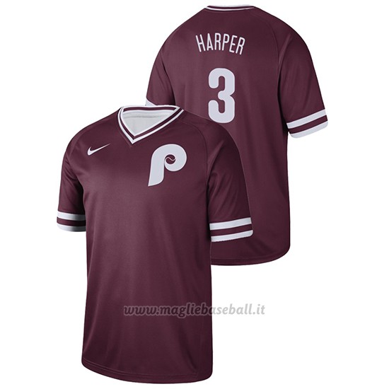 Maglia Baseball Uomo Philadelphia Phillies Bryce Harper Cooperstown Collection Legend Marronee